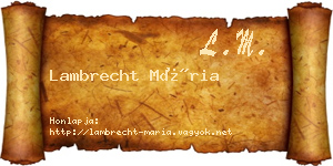 Lambrecht Mária névjegykártya