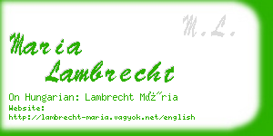 maria lambrecht business card